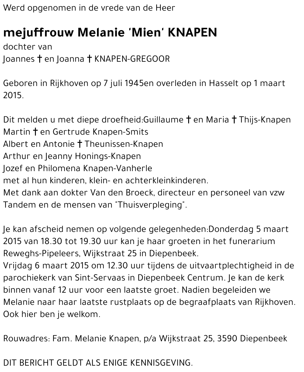 Melanie 'Mien' Knapen