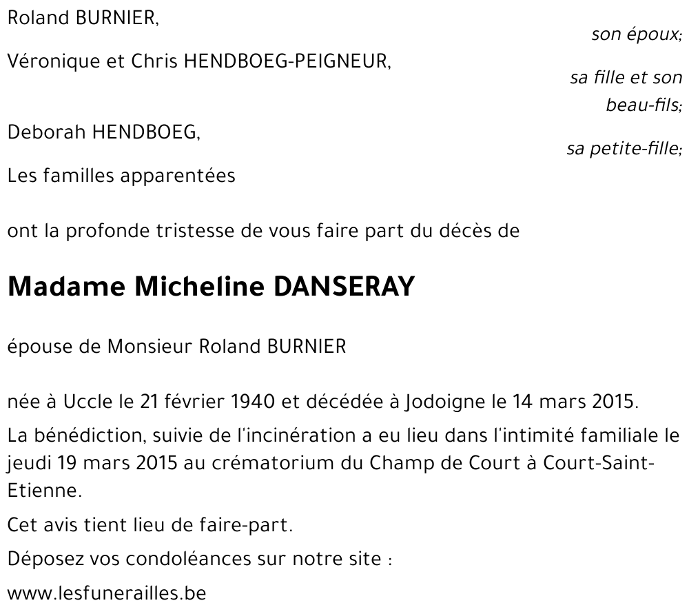 Micheline DANSERAY