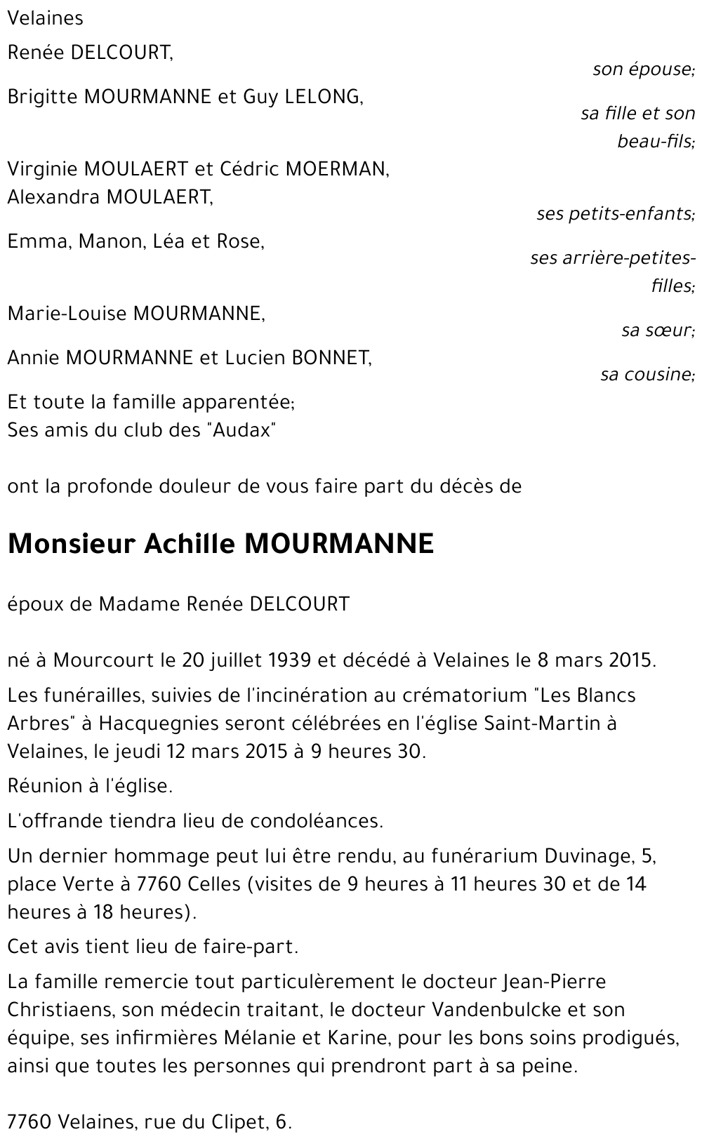 MOURMANNE Achille