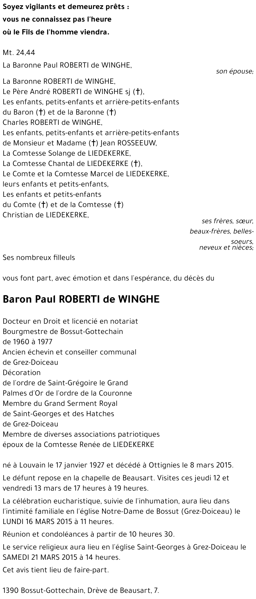 Paul ROBERTI de WINGHE