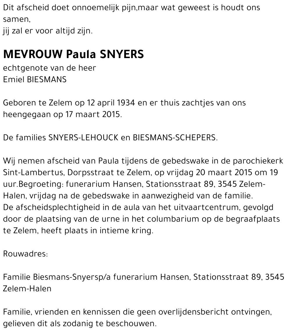 Paula SNYERS