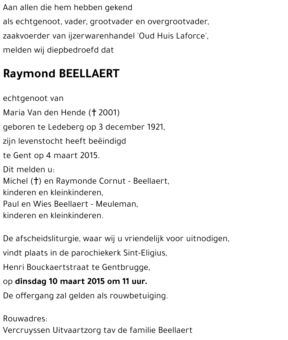 Raymond BEELLAERT