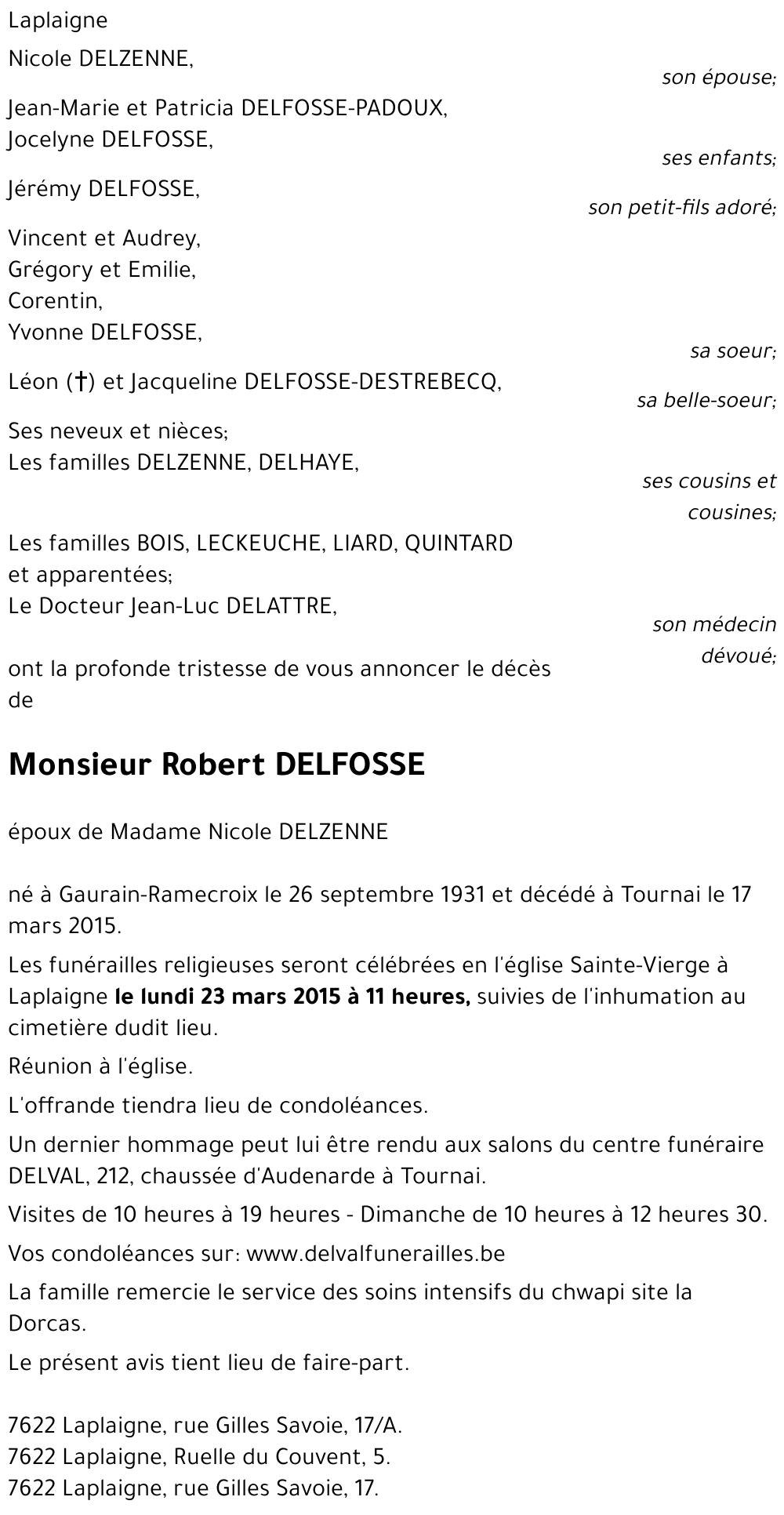 Robert DELFOSSE