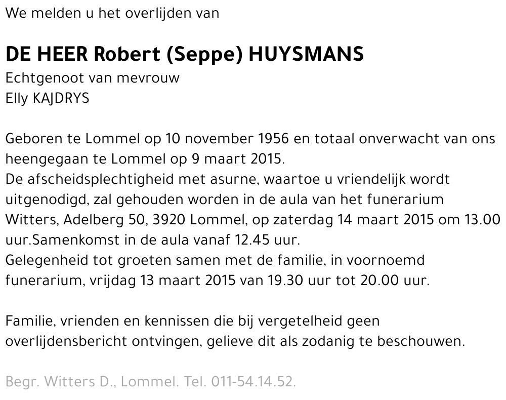 Robert (Seppe) Huysmans