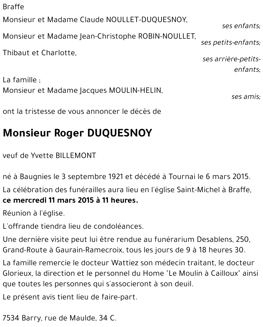 Roger DUQUESNOY