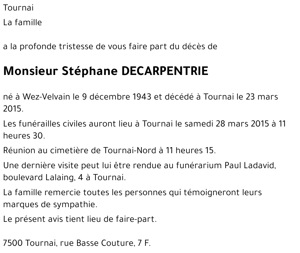 Stéphane DECARPENTRIE