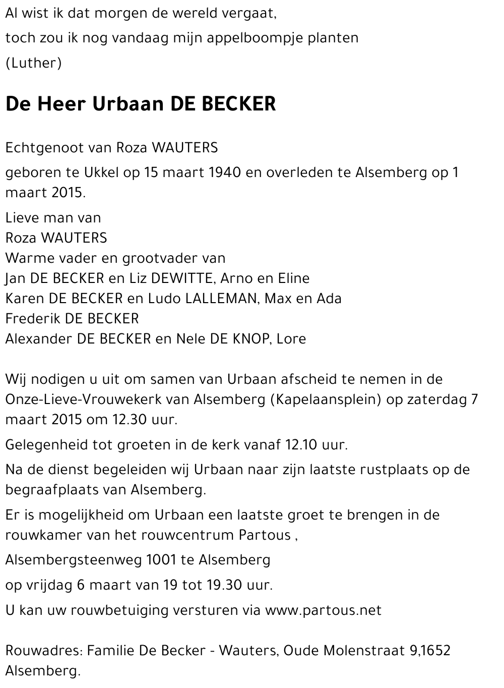 Urbaan DE BECKER