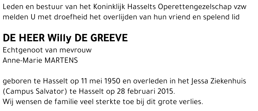 Willy De Greeve