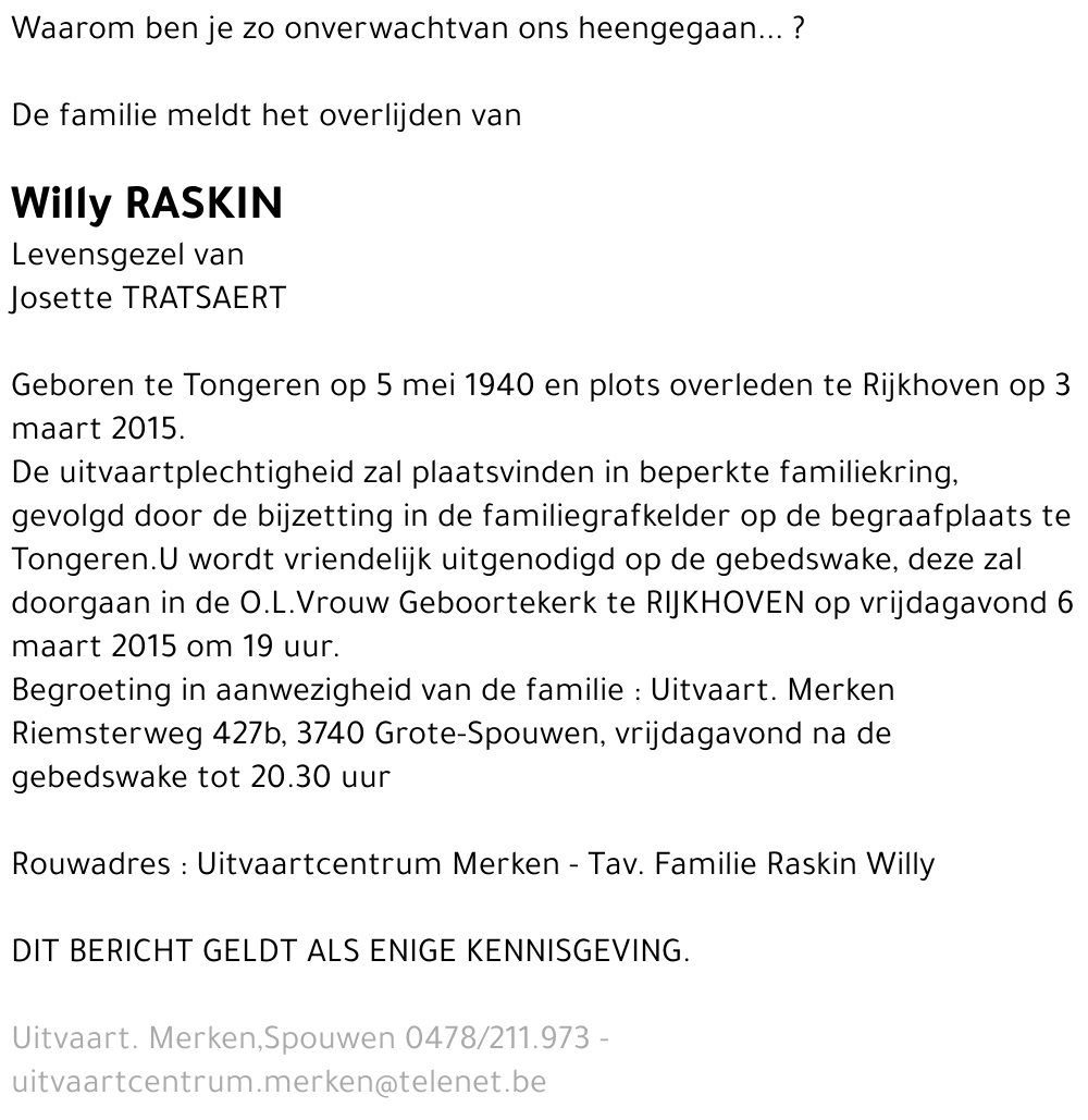 Willy RASKIN