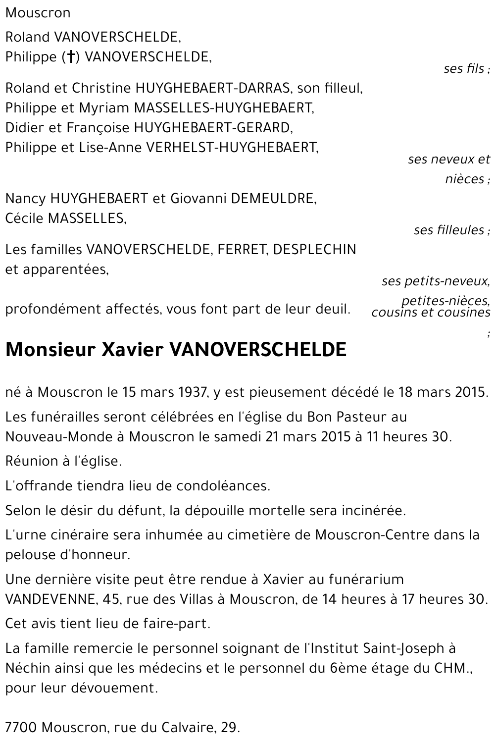 Xavier VANOVERSCHELDE