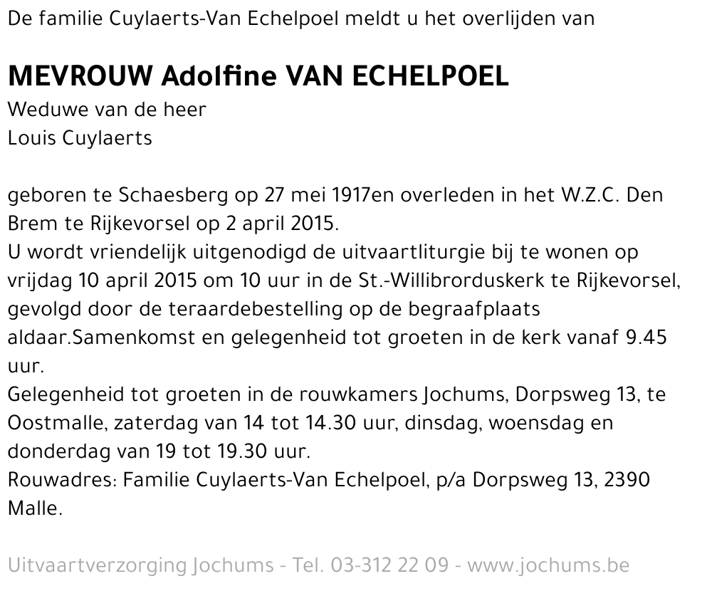 Adolfine Van Echelpoel