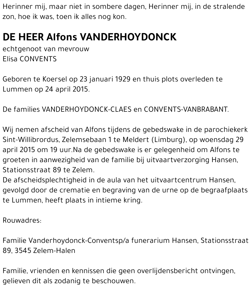 Alfons VANDERHOYDONCK