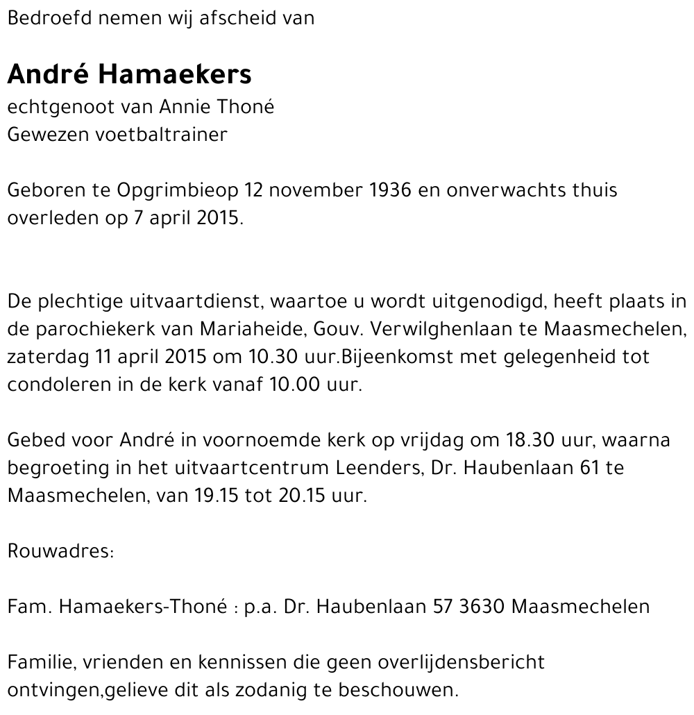 André Hamaekers