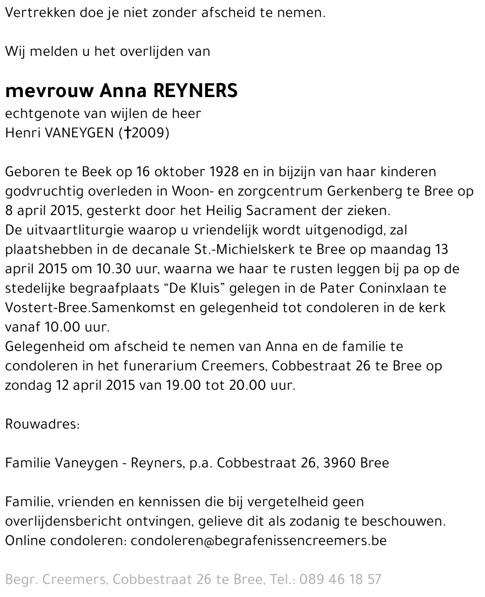Anna Reyners