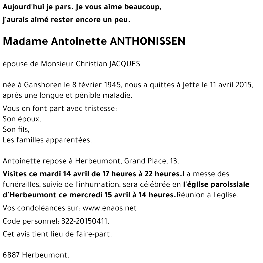 Antoinette ANTHONISSEN