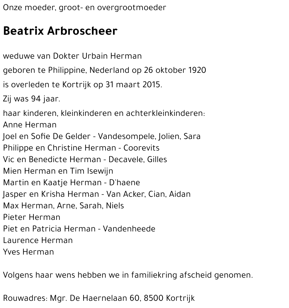 Beatrix Arbroscheer