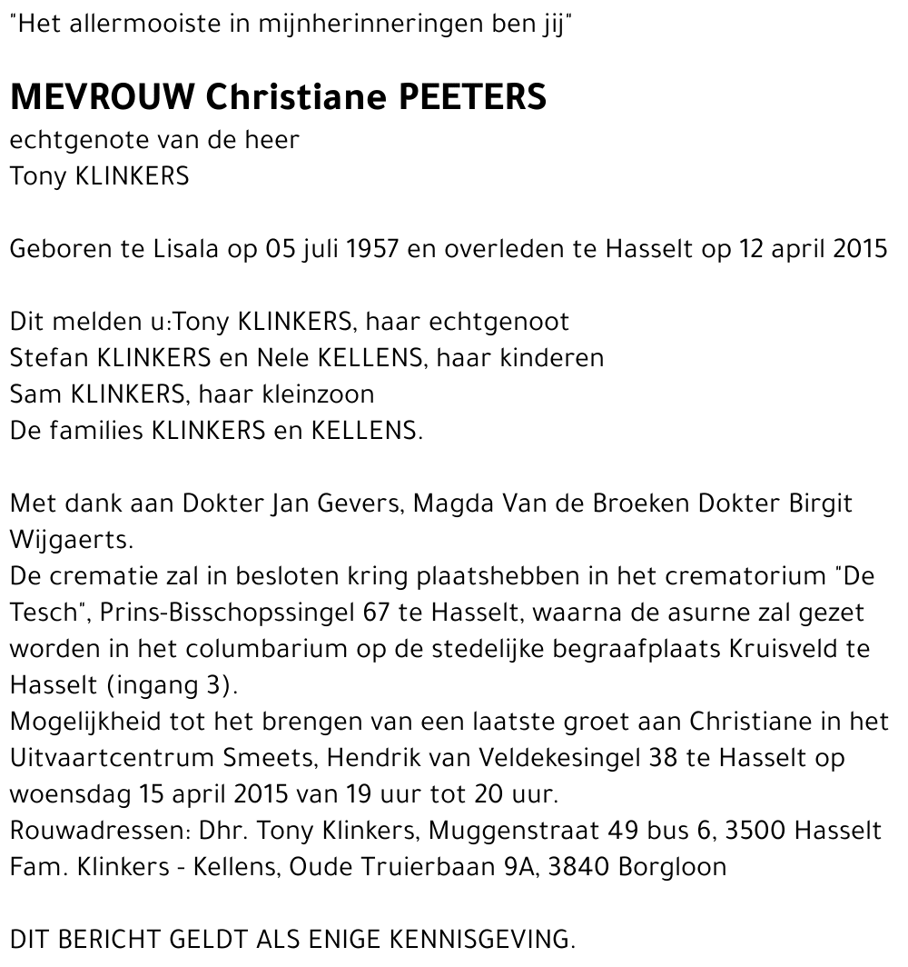 Christiane Peeters