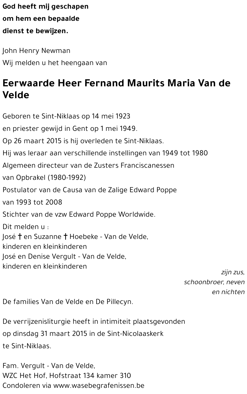 Ferand Maurits Maria Van de Velde
