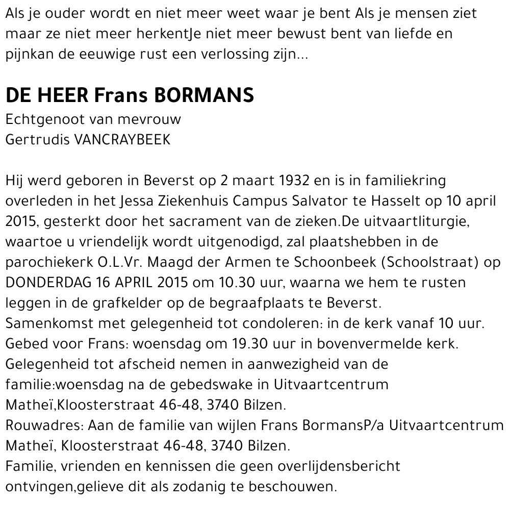 Frans BORMANS