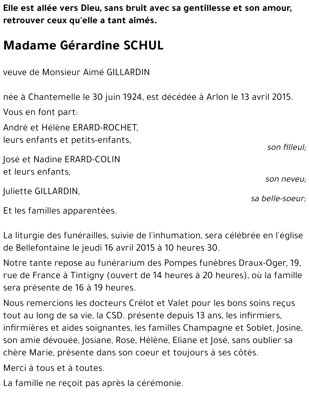 Gérardine SCHUL