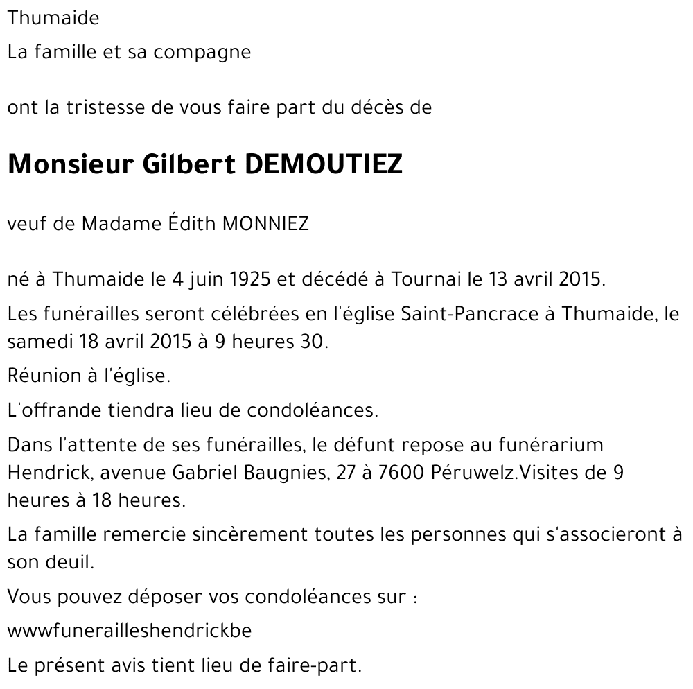 Gilbert DEMOUTIEZ