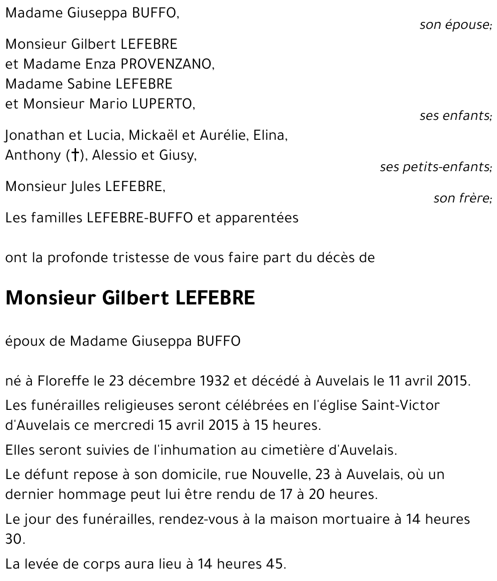Gilbert LEFEBRE