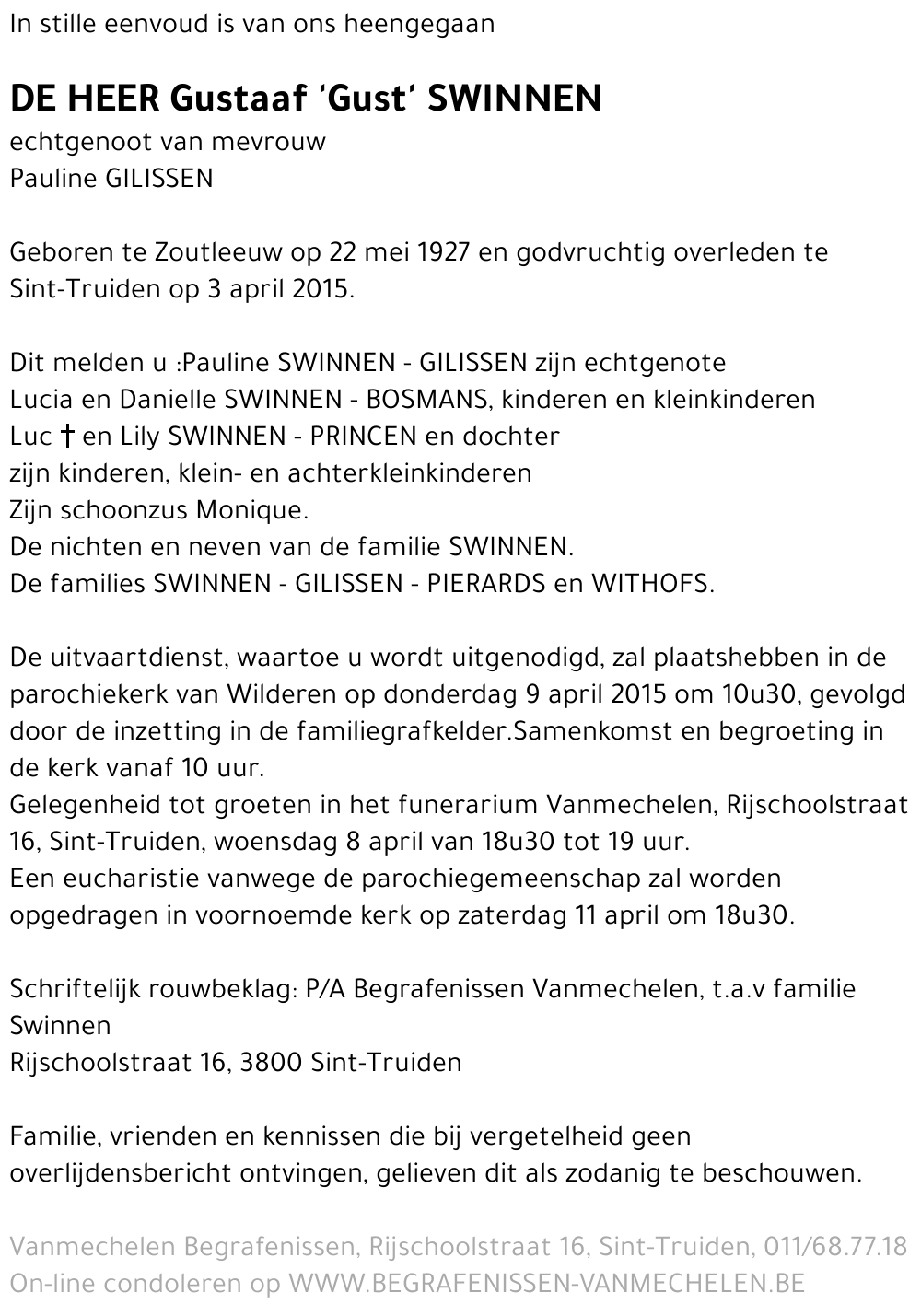 Gustaaf 'Gust' Swinnen