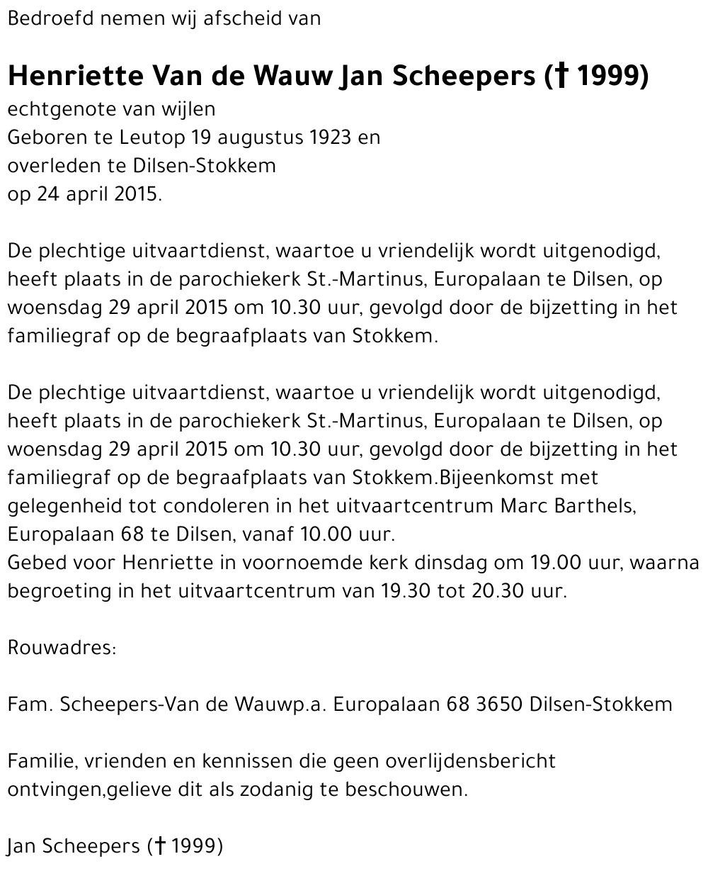 Henriette Van de Wauw