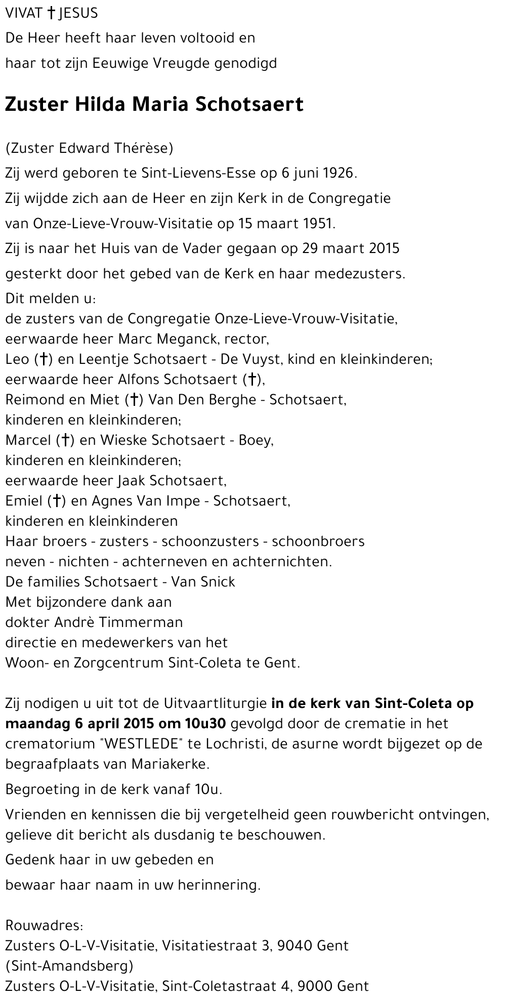 Hilda Maria Schotsaert