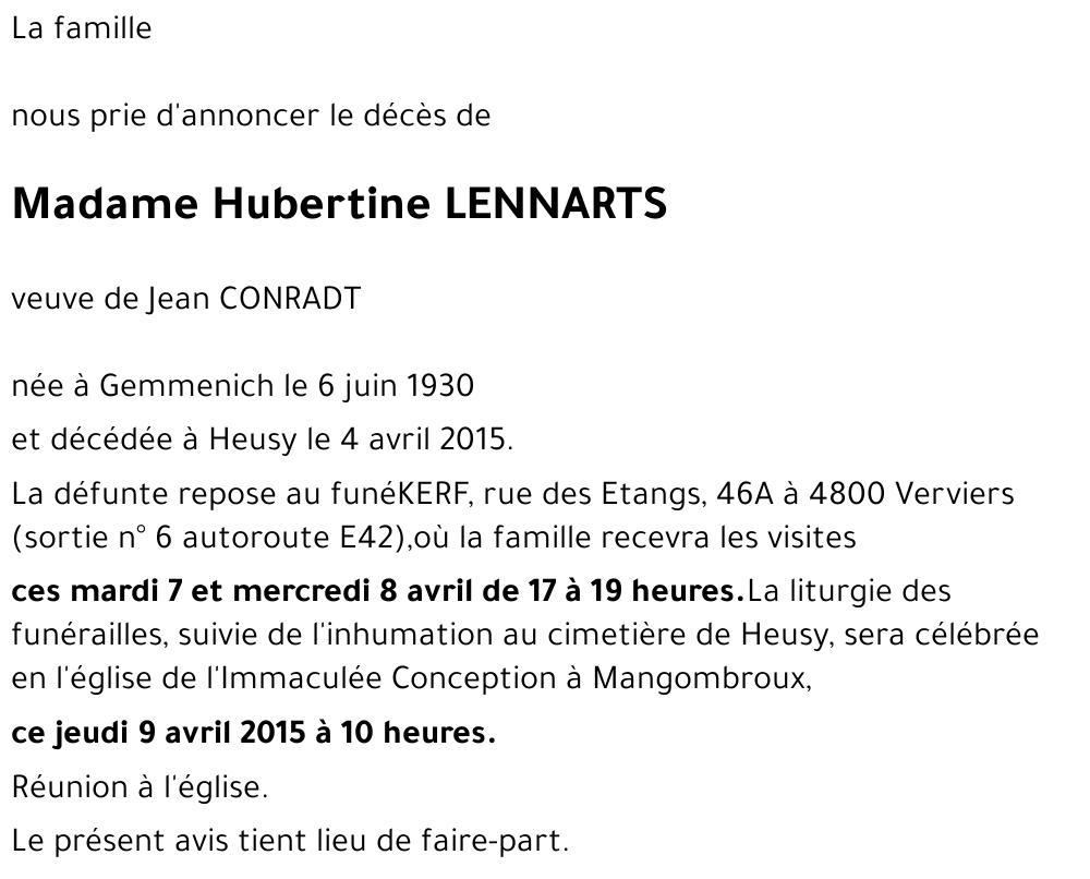 Hubertine LENNARTS