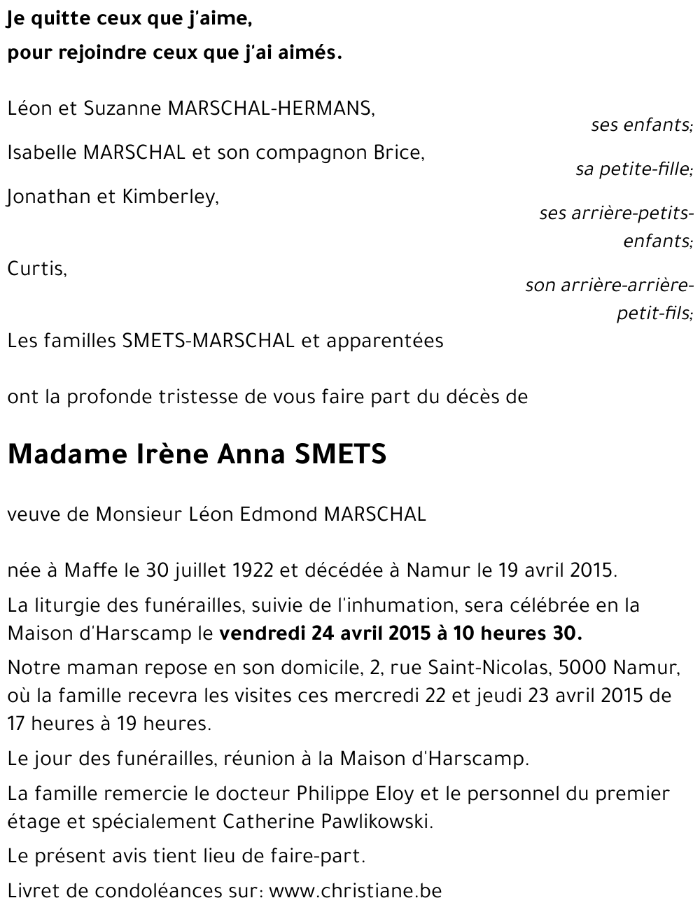 Irène Anna SMETS