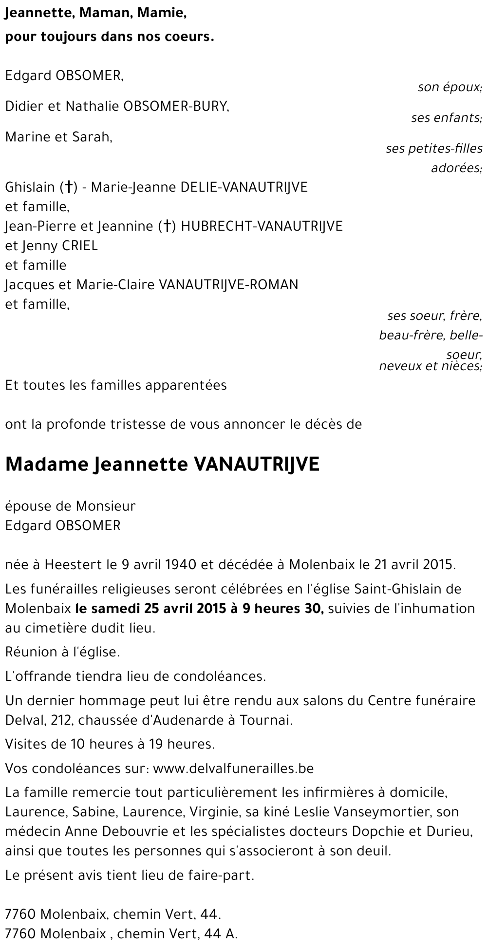 Jeannette VAN AUTRYVE
