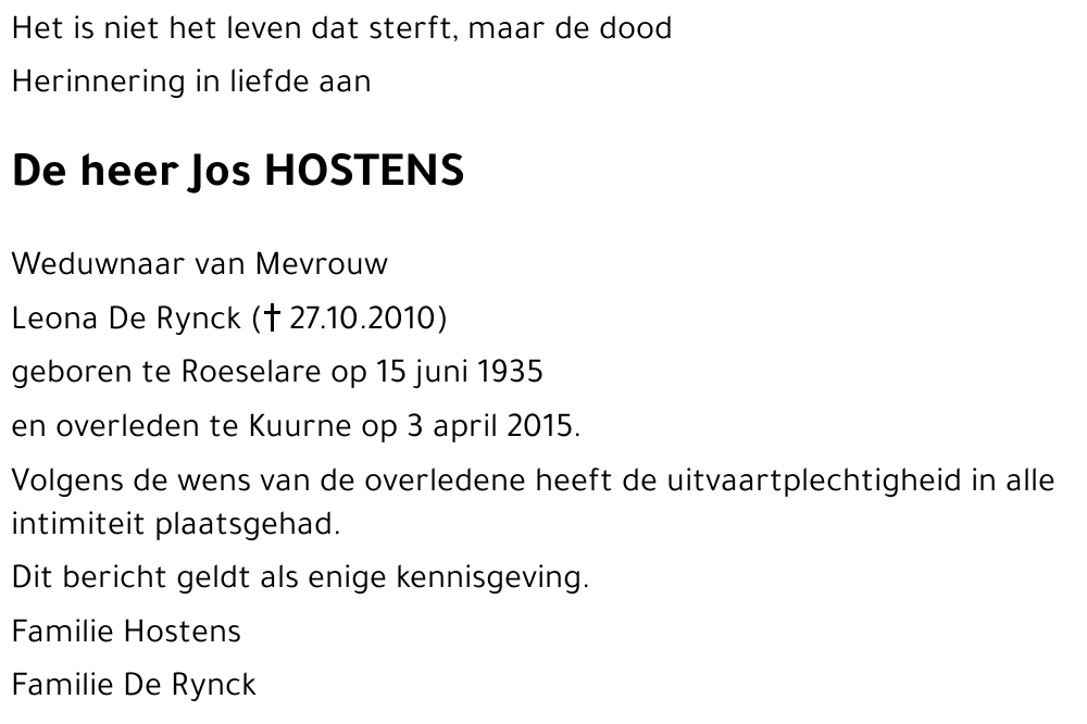 Jos HOSTENS