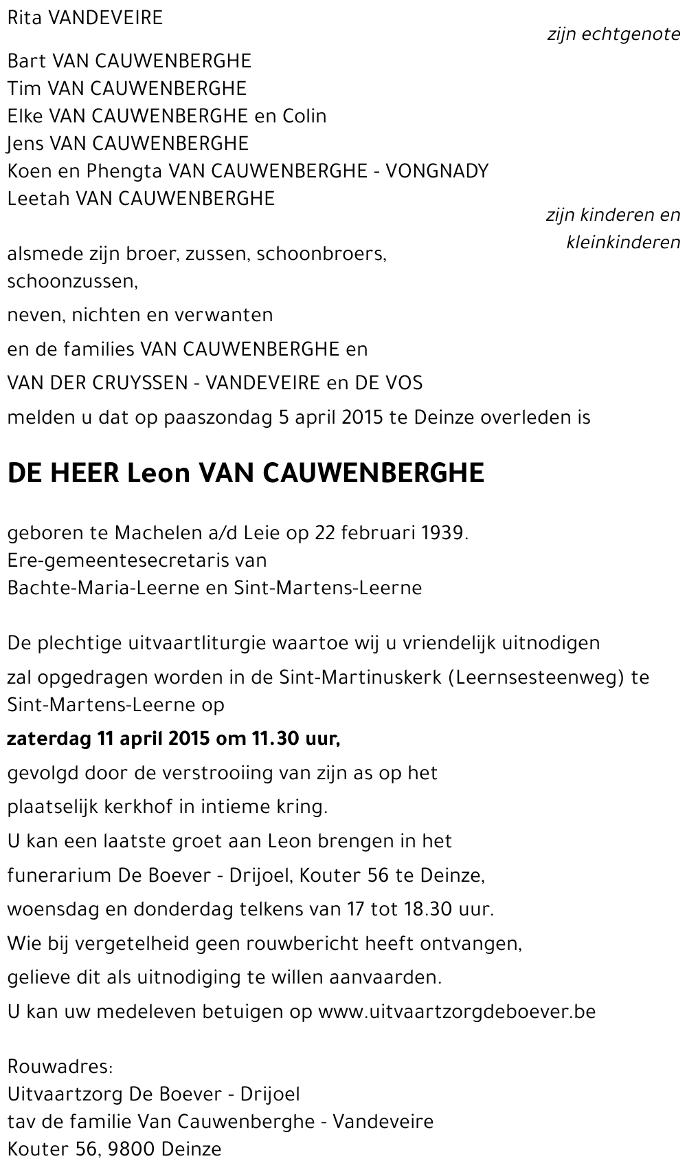 Leon Van Cauwenberghe