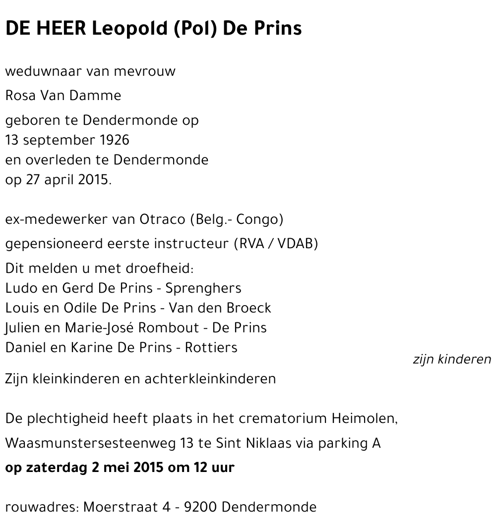 Leopold (Pol) De Prins