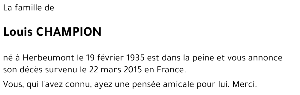Louis CHAMPION