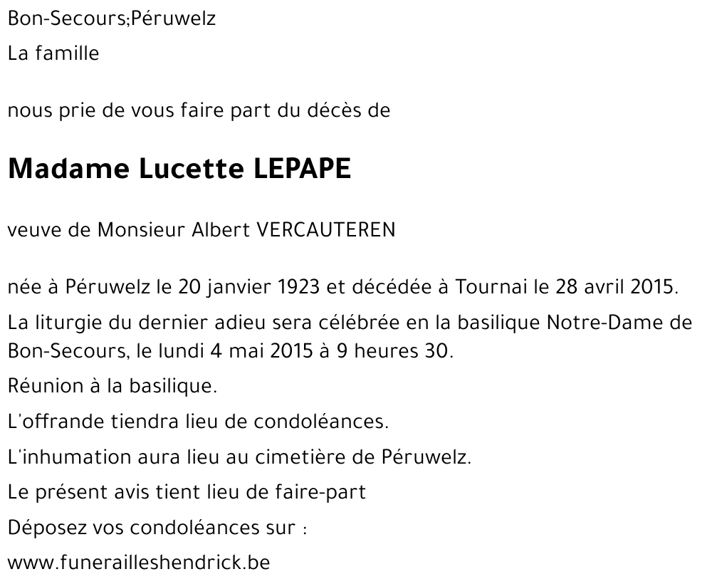 Lucette LEPAPE