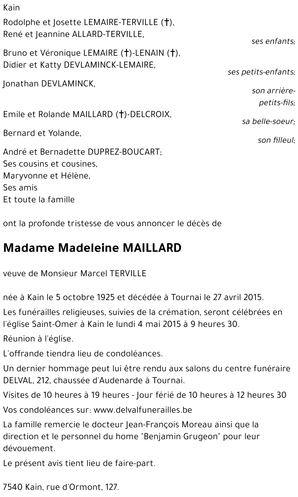 Madeleine MAILLARD