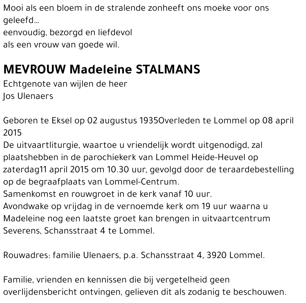 Madeleine Stalmans