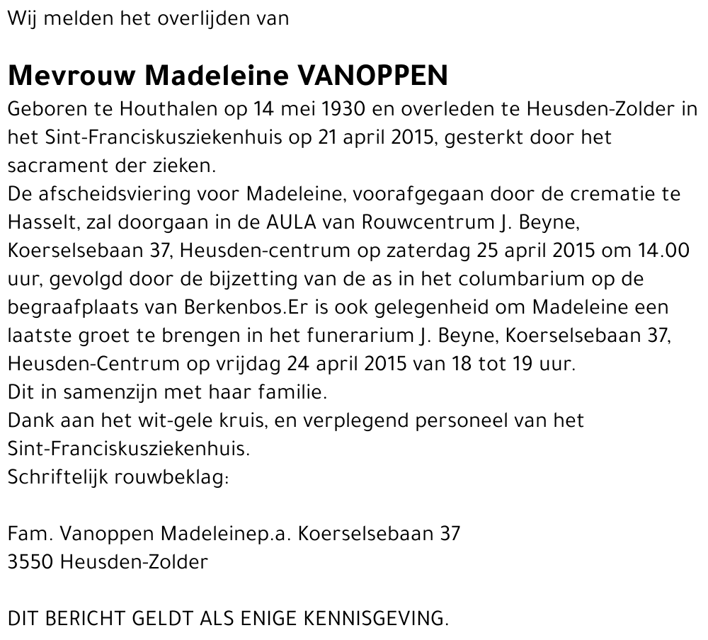Madeleine Vanoppen