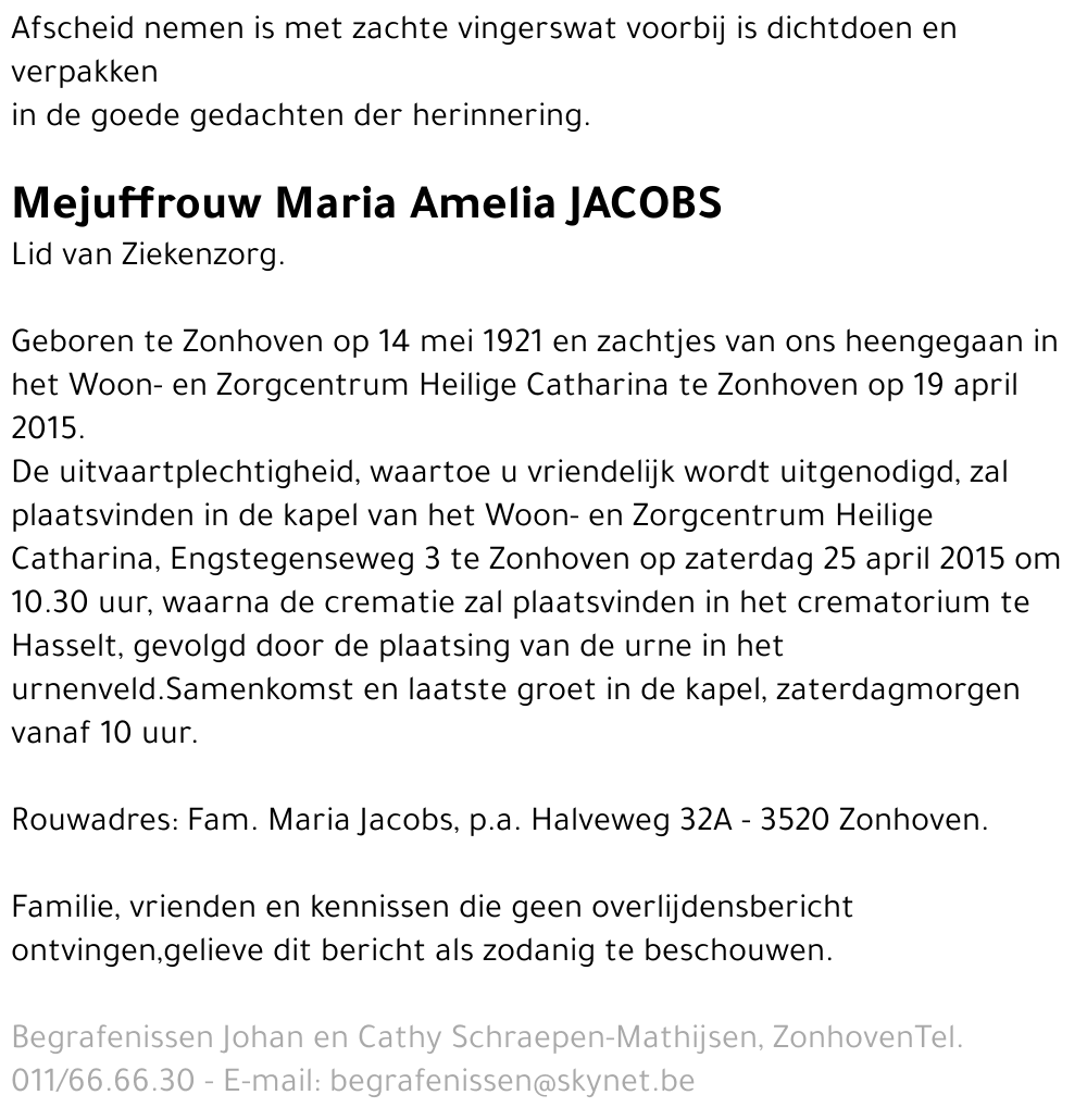Maria Amelia Jacobs