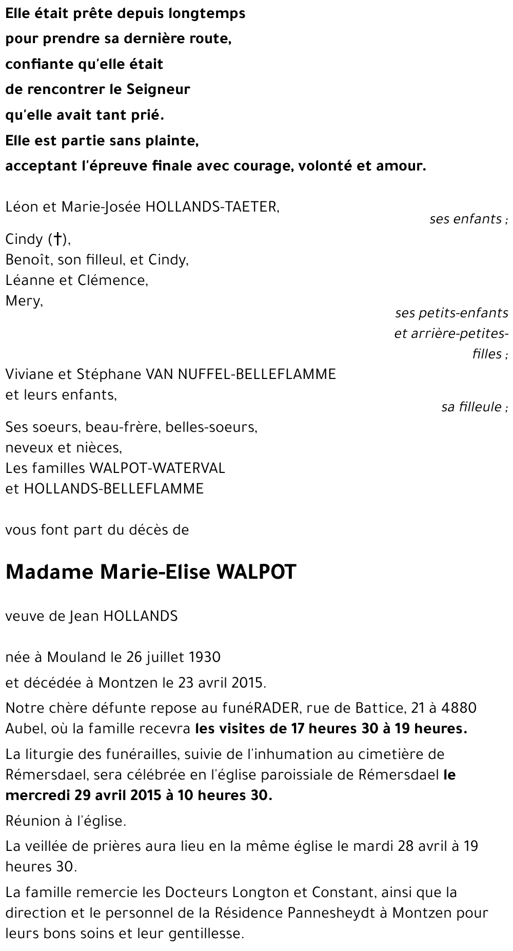 Marie-Elise WALPOT