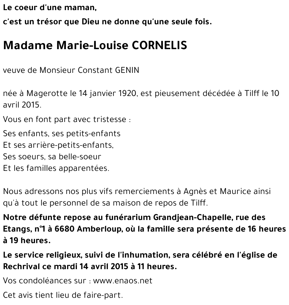 Marie-Louise CORNELIS