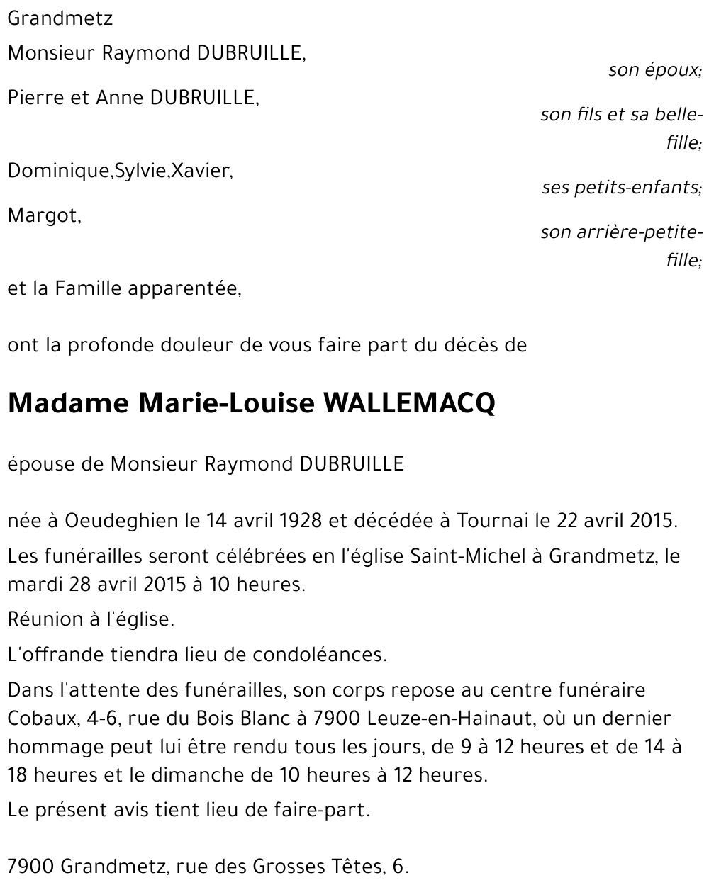 Marie-Louise Wallemacq