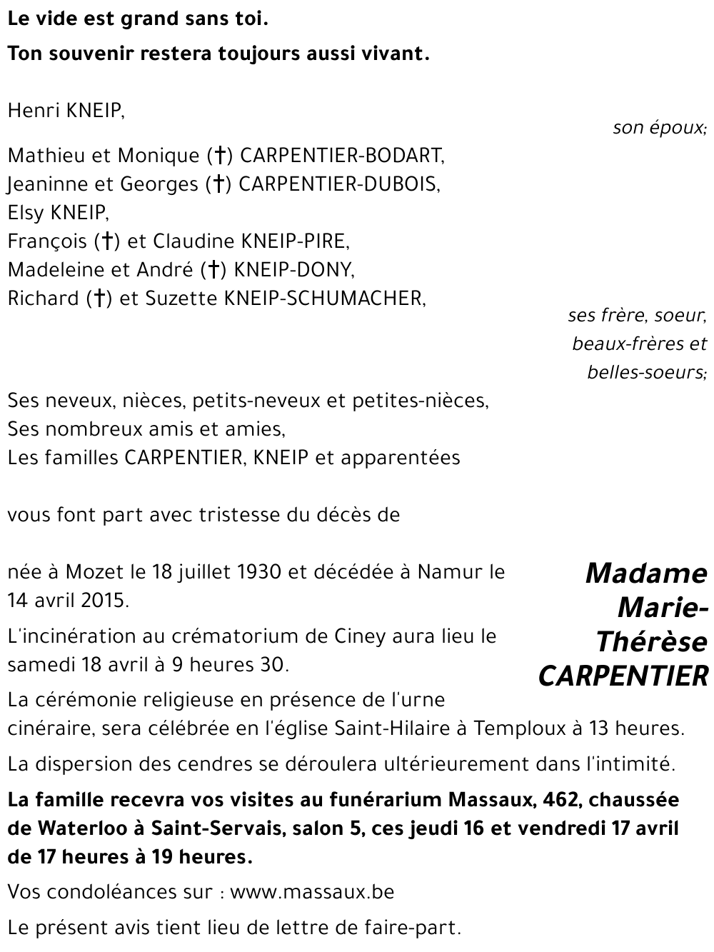 Marie-Thérèse CARPENTIER