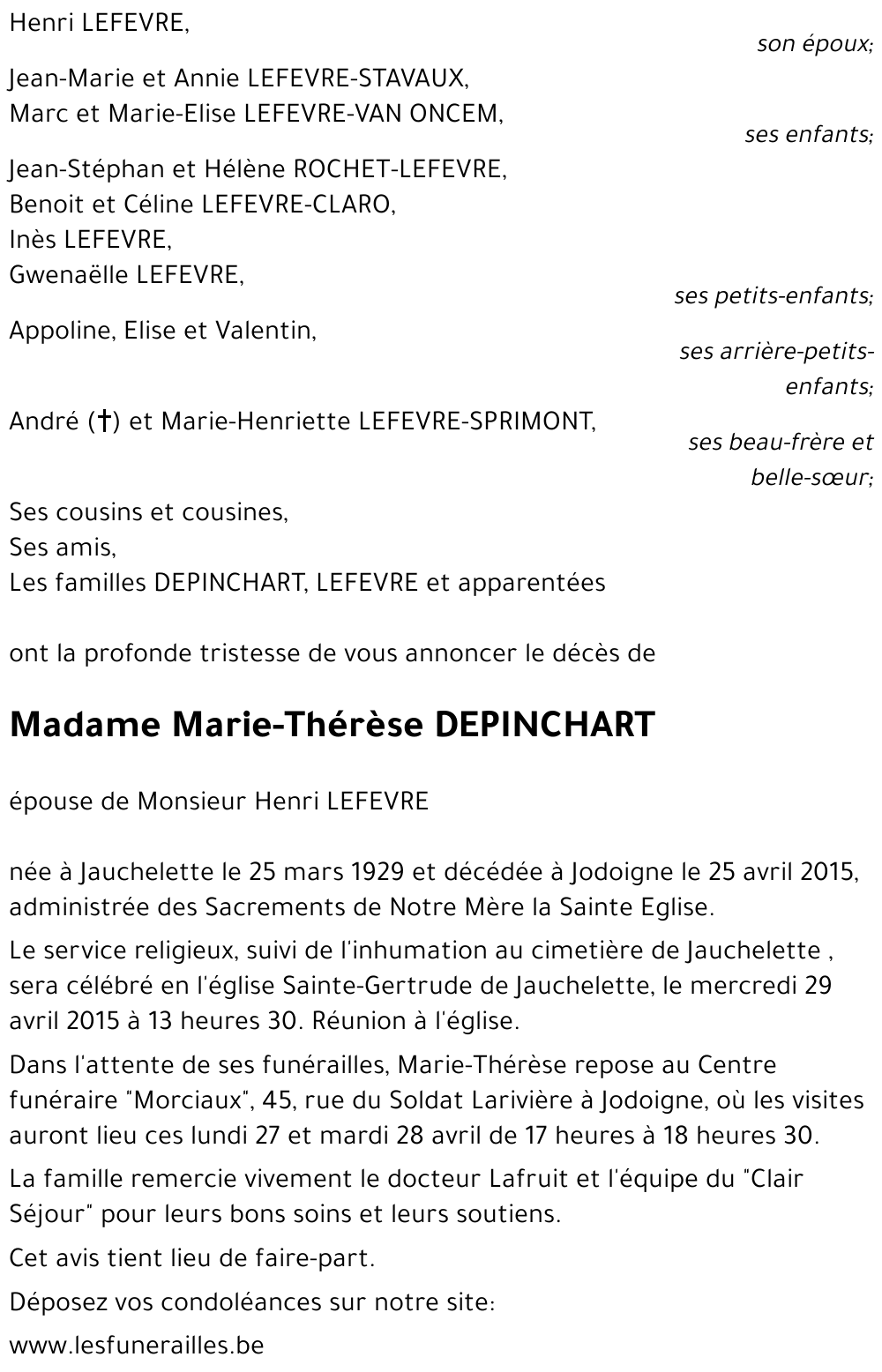Marie-Thérèse DEPINCHART
