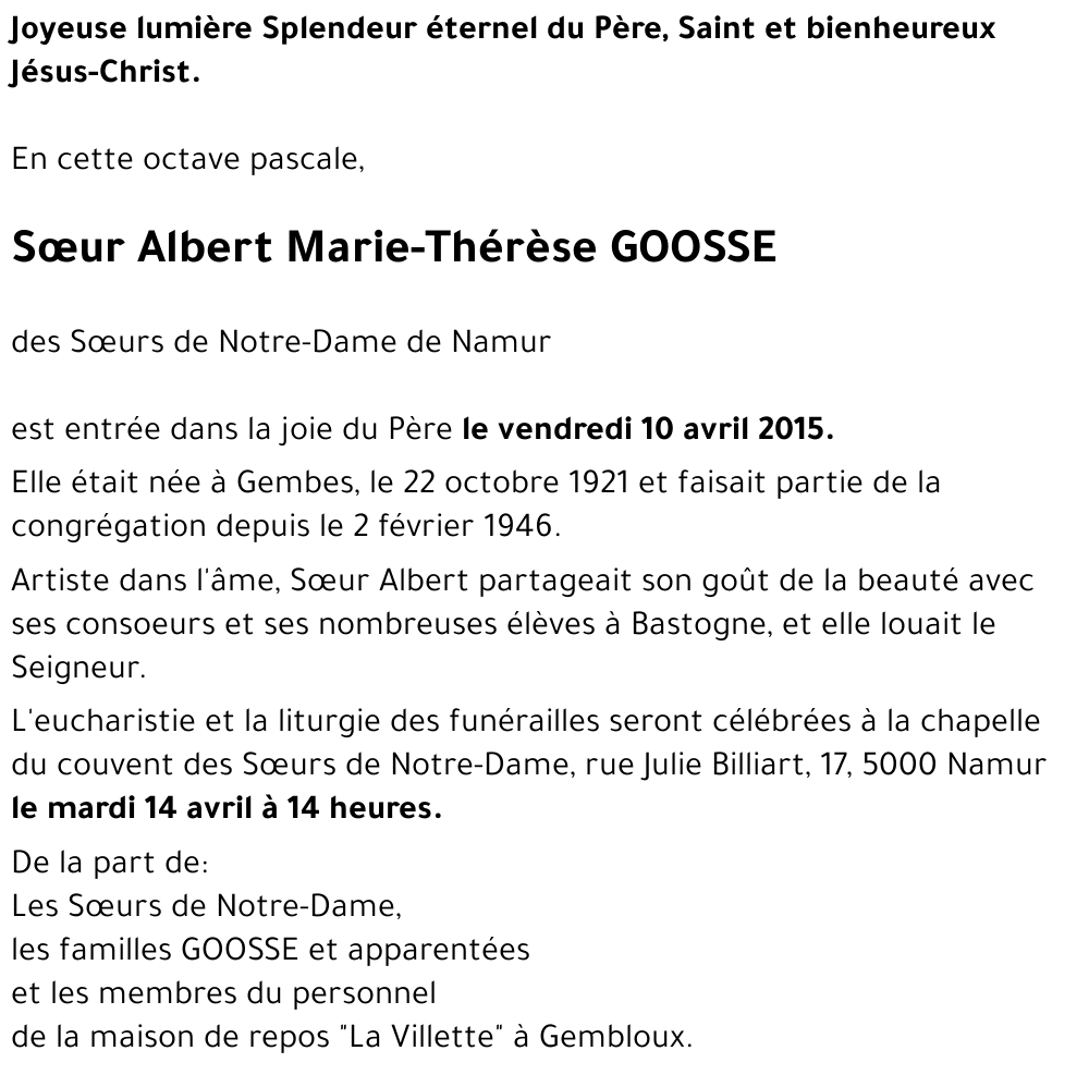 Marie-Thérèse GOOSSE