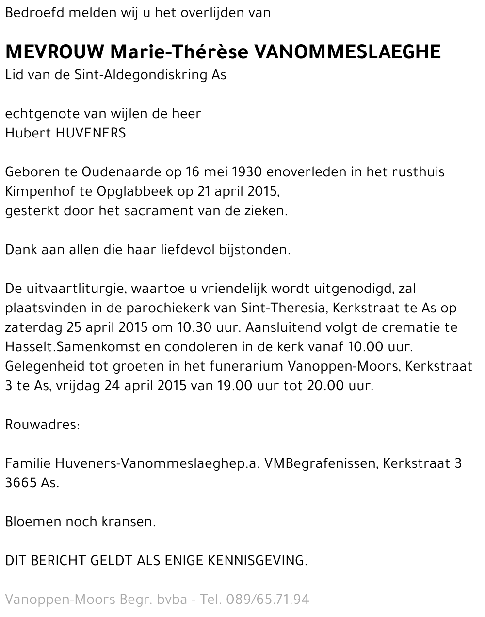 Marie-Thérèse Vanommeslaeghe