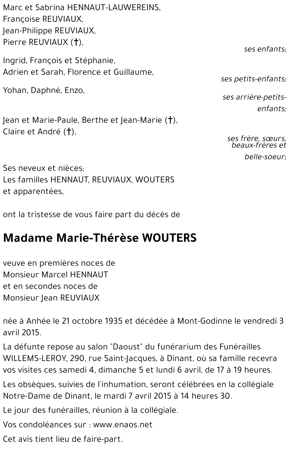Marie-Thérèse WOUTERS
