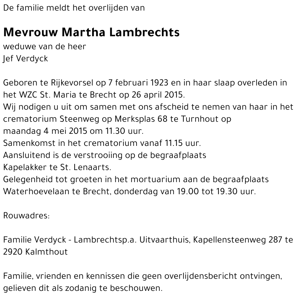 Martha LAMBRECHTS